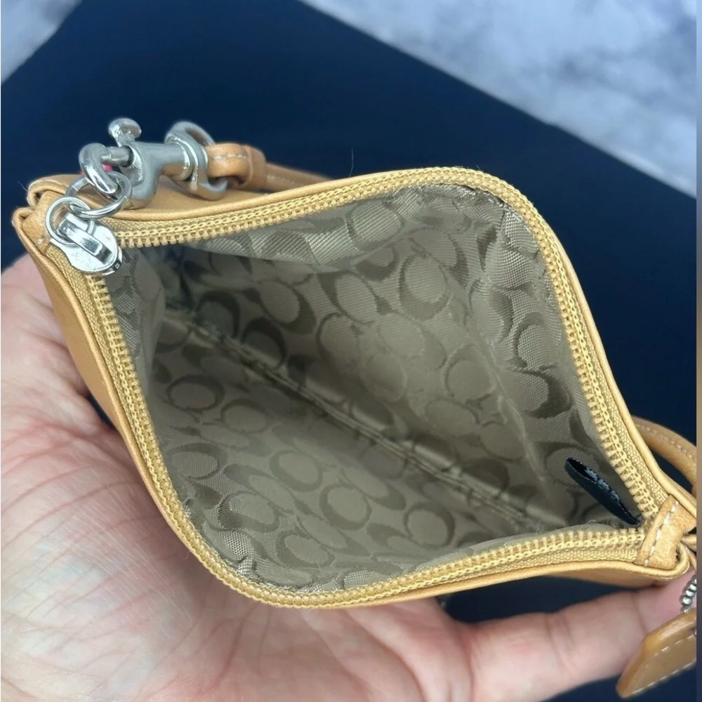 Coach Tan Leather Wristlet